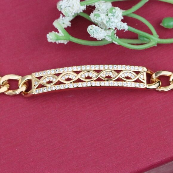 "Elegant Rose Gold Bracelet with Infinity Design and CZ Accents, XPBL0853 - Picture 12 of 12